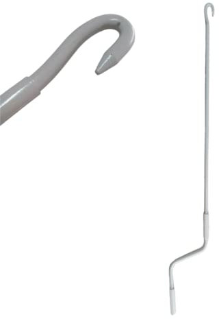 TENDAGGIMANIA Markisenkurbel Farbe GRAU - Größe 220 cm - Markisenkurbel mit Haken Universal aus lackiertem Eisen mit ergonomischem Griff aus PVC - Kurbelstange für Markise