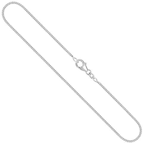 EDELIND Goldkette, Panzerkette flach Weißgold 585 / 14K, Länge 42 cm, Breite 1.4 mm, Gewicht ca. 3.2 g., NEU