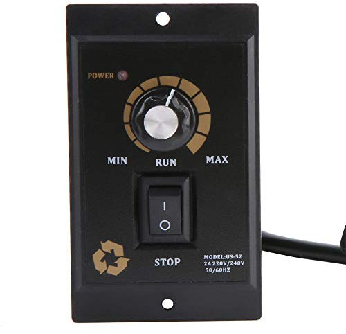 Vikye Controlador de Velocidad del Motor de CA, 220V 50 / 60Hz 300/400 / 500W, Regulador de Velocidad del Motor Eléctrico para Embalaje, Impresión, Alimentos, Electrónica, Instrumentación (300W)