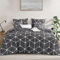RUIKASI Bettwäsche 200x200 3 teilig Anthrazit - Bettbezug 200 x 200 Set mit Geometrie Muster, Bettwäsche-Set 2x2m aus Mikrofaser mit Reißverschluss Weich und Bügelfrei