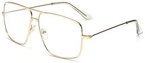 Dollger Classic Glasses Metal Fashion Clear Lens Glasses Frame Eyewear Women Men Gold Frame+Clear Lenses