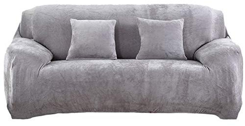 Dicke Elastischer Sofabezug Sofaüberwürfe aus Samt,Plüsch Stretch Sofahusse Couch Husse Sofaüberzug Sofa Abdeckung Spandex Couchbezug Antirutsch Einfarbige Schonbezug für Möbelschutz I 1 Sitzer