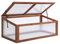 Outsunny Wooden Cold Frame, Small Polycarbonate Greenhouse for Plants with Openable & Tilted Top Cover, Brown, 100 x 65 x 40cm