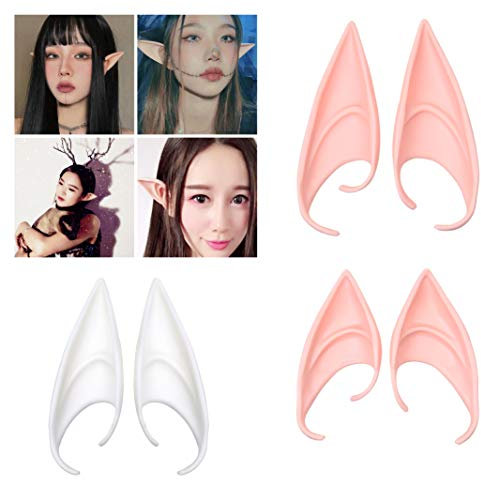 Kare & Kind 3 Paar Elfen-Pixie-Feen-Ohren - Verwendung für Cosplay, Halloween, Maskeraden, Renaissance-Festival, Verkleidung, Kostüm, Motto-Party - 2 Größen lang, kurz, Leuchtend - Vampir, Kobold