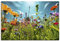 ARTLAND Wanddeko Leinwand Bilder Wandbild 60x40 cm Blumenbilder Blumenwiese Blüten Frühling Blumen Bunt U2KS