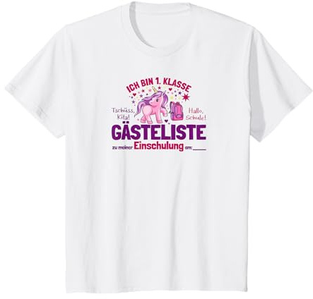 Gästeliste Einschulung Gästebuch Schulanfang Erste 1. Klasse T-Shirt