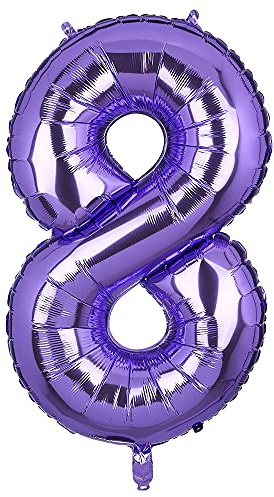 100 CM Riesen Lila Zahl 8 Folienballon Luftballon Folien Mylar Groß Helium Luftballons Geburtstag Party Deko Lieferungen