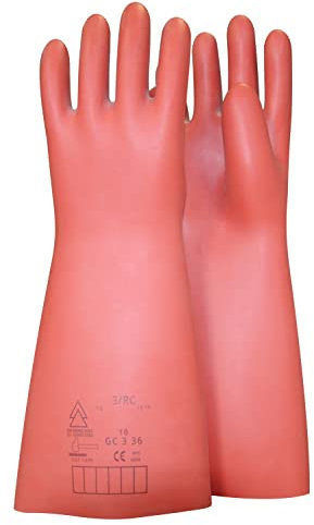 KS Tools 117.0093 Elektriker-Schutzhandschuh mit mechanischem- und Wärmeschutz | Größe 10 | Klasse 2 [17.000 V] | rot