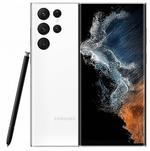 Samsung Galaxy S22 Ultra, Téléphone mobile 5G 128Go Blanc, Carte SIM non incluse, smartphone Android, Version FR