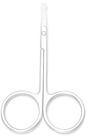 Motanar Nasenhaarschneider-Schere, 8,6 m, runde Spitze, für Ohren, Augenbrauen, Bart, Schnurrbart, Mehrzweck-Haarpflege-Werkzeug für Männer, Frauen und Baby (Silber A)