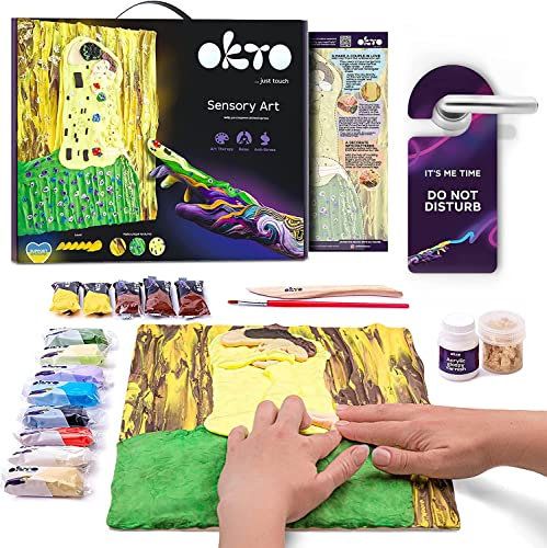 OKTO The Kiss Art Craft Kits for Adults UK - Similar to Painting by Numbers for Adults, Air Dry Clay Modelling Kit, Arts and Crafts for Adults, Craft Kit, Gold