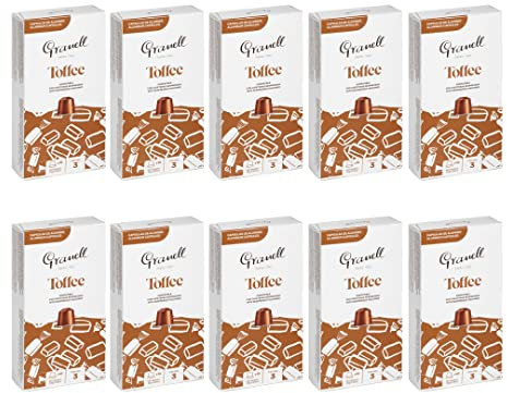 Granell Cafés · 1940 - Flavored - Toffee Aromatisierter Espresso | Kaffeekapseln 100% Arabica Kaffee - 100 Aluminium Kaffee Kapseln