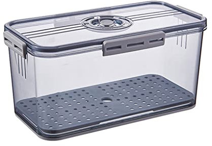 JMAHM Fridge Organizer Kühlschrank Schubladen Stapelbar Kühlschrank Aufbewahrungsbox fur Küchen、Kühlschrank、Schränke (32.5x17.5x15.3grau)