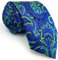 S&W SHLAX&WING Corbata Paisley Hombre Azul Lima Verde Corbatas de Lujo para Hombre Extra Larga 160cm