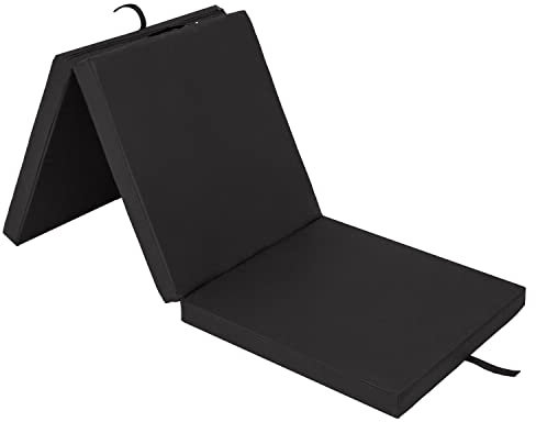 Klappmatratze Matratze 3-teilige Gästematratze Campingmatratze Liegefläche Faltmatratze (Schwarz, 180 x 60 cm)