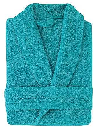 NH NOVOTEXTIL HOGAR Albornoz de baño de Algodón cardado sin capucha. 100% Algodón premium Densidad 450gr. Tejido ultra suave y absorbente. Tamaños S, M, L, XL y XXL (XL, Aguamar)
