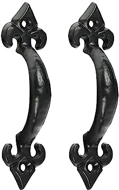 TimCo - Poignée Fleur de LYS - Noir Antique (Taille 4 - 1 chaque)