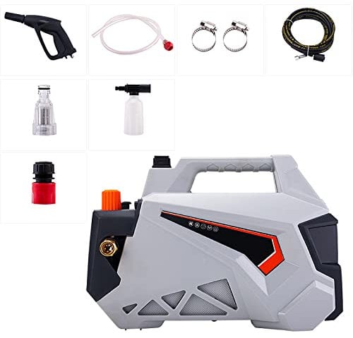 Nettoyeur Haute Pression, Nettoyeur à Jet électrique 1600 W, Pression d'eau réglable, Lave-Auto Portable avec Tuyau d'eau Haute Pression, pour Le Nettoyage de la Maison et de la voit