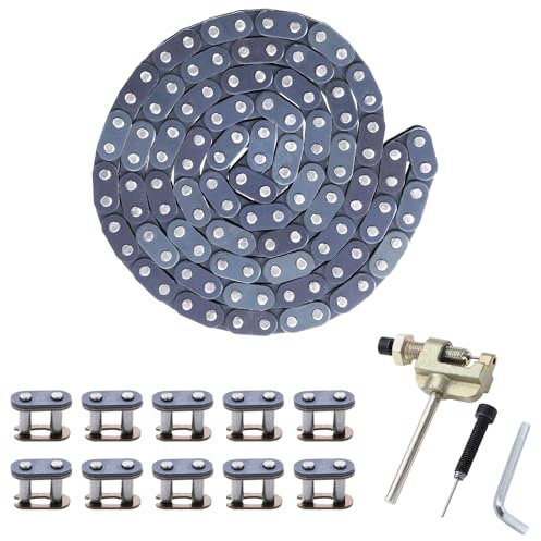 KAMIER T8F Drive Chain 116 Link Breaker Heavy Duty for 43cc 47cc 49cc 2-Stroke Pocket Rocket Bike APC Mini Chopper 50cc SSR SX50 Syx Moto Holeshot MotoTec Xtreme Xpro Kids Pit Dirt Bike ATV Quad Parts