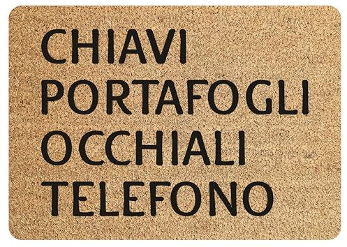 Tappeto Zerbino divertente Chiavi Portafogli Occhiali Telefono Ingresso Casa 60x40 cm