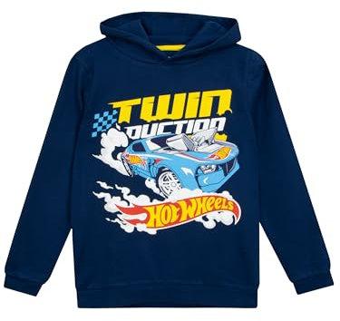 Hot Wheels Kapuzenpullover | Kapuzenpullover Für Jungen | Hoodie Kinder | Blau | 116