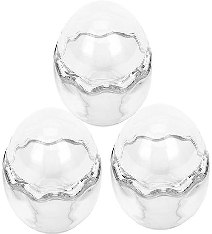 NAMOARLY 3pièces Tasses à Pudding Verre Forme Œuf Pour Glaces Et Desserts Récipients Transparent Pour Crèmes Et Sauces Accessoire De Cuisine