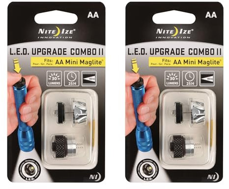 Nite Ize LED-Upgrade Combo II, kompatibel mit AA Mini Maglite, 2 Stück (2 Stück)