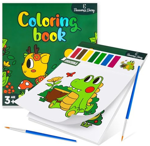 Peinture avec Livres d'Eau pour Tout-Petits, Eleanore's Diary Aquarelle Enfant 2 3 4 5 6 7 Ans, Papier de Peinture Aquarelle Enfants, Cadeaux pour Enfants, Coloriage Enfant avec Pinceau (Animaux)