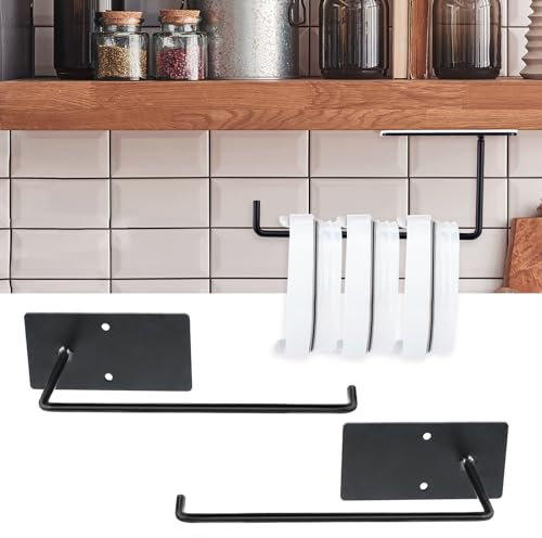 Shesyuki Tumbler Lid Organizer, Self-Adhesive or Drilling Space Saving Tumbler Lid Hook, Under Cabinet Mount Holds Multiple Lids for Kitchen Cabinets Organizers and Storage(2 Pcs)