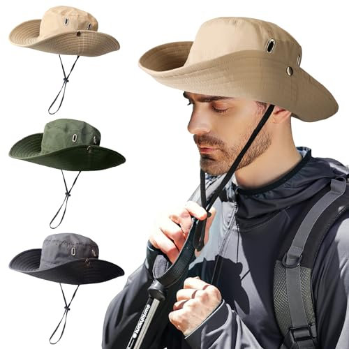 TAGVO Chapeau ImperméAble pour Les Hommes Et Les Femmes, Chapeau de PêChe au Soleil Respirante avec Cordon de Serrage Ajustable, Chapeau de Jungle Pliable pour Le Camping, La RandonnéE, La Chasse