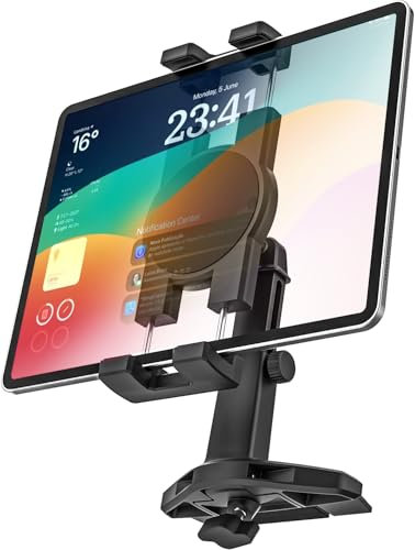 GDZN Supporto Tablet per Lettore CD Auto - [Regolazione Dell'altezza] Porta Tablet CD Slot Auto con Rotazione 360° per iPad Pro Air Mini, iPhone, Samsung Tab, e Tutti i Dispositivi da 4-13
