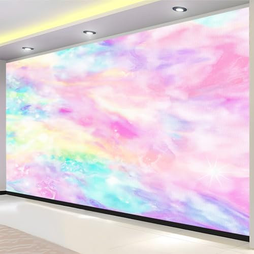 Tapete Wandbild 3D Fototapete Fantasie-Regenbogen-Tie-Dye Bunt Vliestapete Wandtapete Foto für Modernes Design der Fernseh Hintergrund Wand-Kunst-Deko, 200x140 Cm