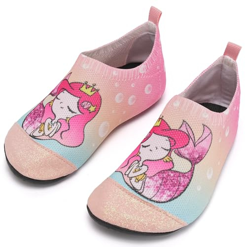 IceUnicorn Hausschuhe Kinder Atmungsaktive Pantoffeln Leicht Rutschfest Kleinkinder Hüttenschuhe Jungen Mädchen Slippers(Rosa Farbe,26/27EU)
