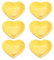 sourcing map Yellow Heart-Shaped Ceramic Side Dipping Bowl, 3 Porcelain Dish Bowl Set of 6, Mini Appetizer Plates Seasoning Dishes for Kitchen Home Wedding Party Restaurant
