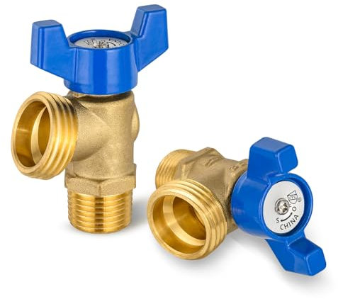(Pack of 2) GUOFIS Boiler Drain Valve,3/4 Inch Male Iron Pipe (MIP) Inlet X 3/4 Inch Male Hose Thread (MHT) Outlet, For Draining and Maintenance in Boiler System