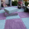 Generisch Bodenmatte aus weichem Puzzle-Schaumstoff, ineinandergreifende Teppichfliesen aus weichem, dickem Samt, 30 x 30 cm quadratischer Teppich mit Schaumstofffliesen(Purple+Light Blue,20pcs)