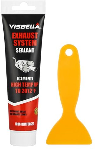 Flintronic Pasta di Riparazione Dello Scarico, Sigillante alte Temperature, Ripara Rapidamente, per Auto, Viene Fornito con Raschietto, per Piccole Crepe, Buchi e Perdite nei Tubi di Scappamento- 150g