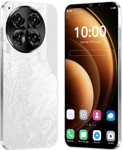QrZrQ Cheap Mobile Phones, 5.0 inch Android Phone, 16GB(Expandable up to 128GB), 2G Dual SIM Free Unlocked, Face ID/WIFI/3.5mm Jack Cell Phone (Camon3premier-White)