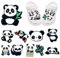 KEQAR 10er Pack Panda Crocs Schuh Charms, Cartoon PVC DIY Schuhblumen Stecker, Schuh Dekoration für Erwachsene und Kinder