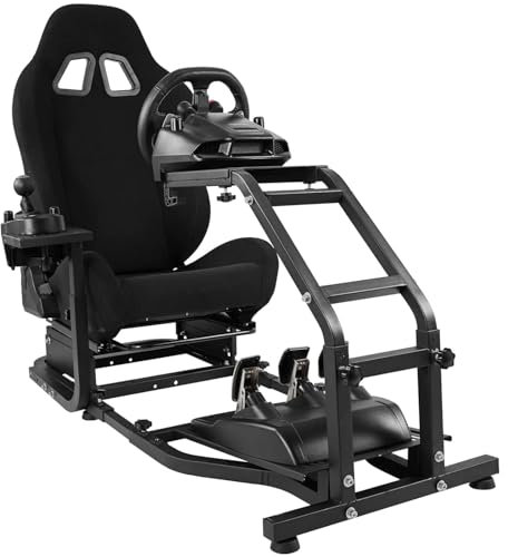 Dardoo Fahrsimulator Cockpit mit verstellbarem Rennsitz Passend für Logitech G29 G920 G923, Thrustmaster T150 T300RS GT Lenkradständer, ohne Schalthebel und Pedale
