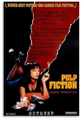 Ketuaa Pulp Poster Fiction Movie Vintage Crime Thriller Für Zimmer, Ästhetische Leinwand-Wandkunst, Schlafzimmer-Dekor Poster 12x18inch(30x45cm)