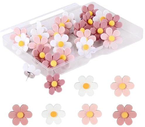 30Stück Blumen Pins für Pinnwand Nadeln,Blumen Reißzwecken,Pinnadeln Niedliche Reißnägel für Fotos Wand Karte Zeichnen Papier Korktafel Pinnwände Fotoanzeige Büro Zuhause Pinnwände