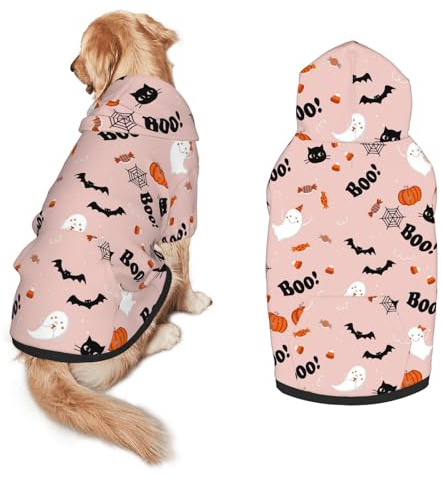Hundekostüme für große Hunde, Halloween-Geist, Cosplay, Pullover, Outfits, Haustier-Sweatshirt, Kapuzenpullover mit Tasche für mittelgroße und große Hunde, Größe XL