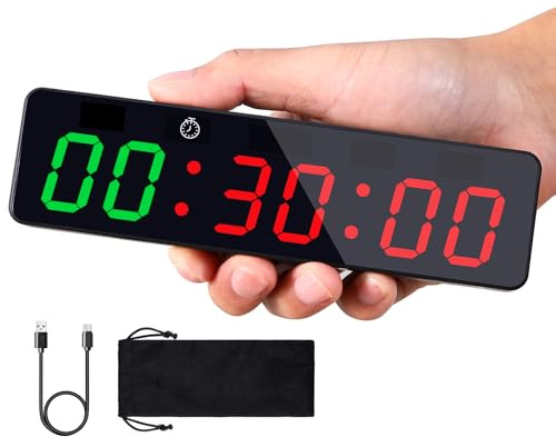 Mini Timer Sport sans Fil Minuteur D'intervalle Portable pour Fitness Gym | Count Up, Count Down, Horloge, Chronomètre, Mode DIY, TABATA, HIIT
