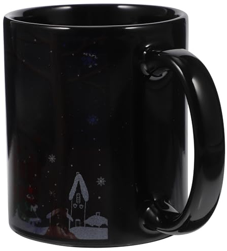 DECOMELODY Thermochromic Mug Christmas Creative Heat Changing Ceramic Snowman Breakfast Cup Snowman Cereal Cup Christmas Xmas Mug