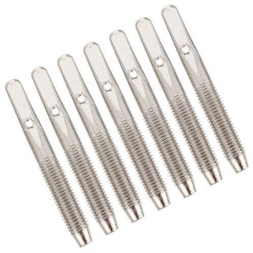 Harfensaitenstifte aus Metall für Leier und Zither | Stabile Silberne Ausführung, Glänzende Oberfläche, Einfache Montage, 7 Stück, ohne Schlüssel