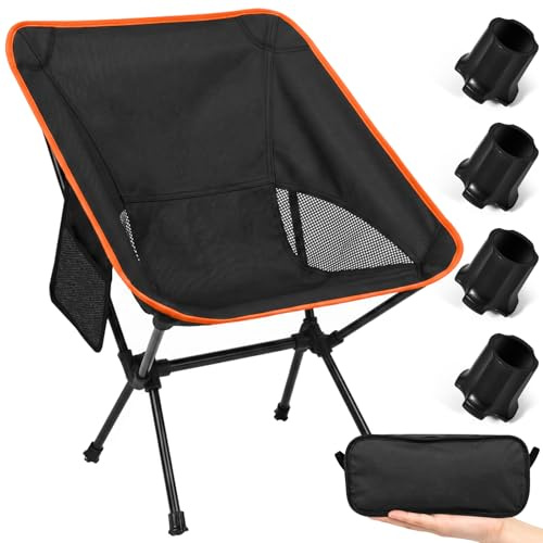 PQETBV Chaises de Camping Pliantes Portable, Compacte Ultra Légère et Portable Chaise de Camping Pliable avec Sac de Transport pour Pique-Nique, Camping, Pêche, Randonnée, Extérieur