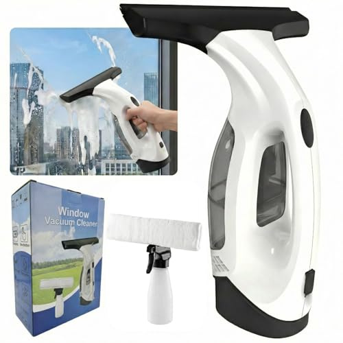 Electric Window Vacuum Squeegee, 2200mAh & 2000Pa Cordless Window Cleaner Tool with 150ml Water Collection Tank, Window Cleaning Kit for Shower Glass, Car, Door, Mirror, Home