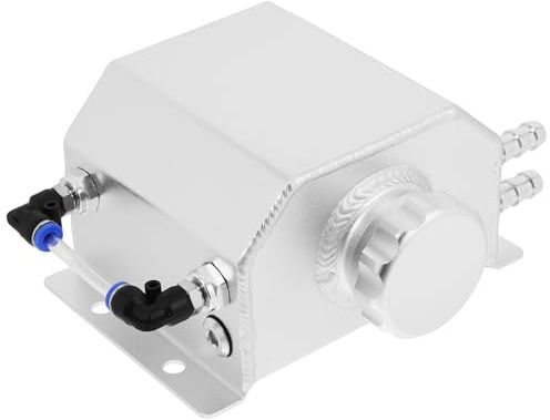 STAHAD Réservoir de Récupération D'huile Moteur 1l en Métal Argenté Carré Structure Raisonnable, Prévient le Débordement D'huile pour Voiture
