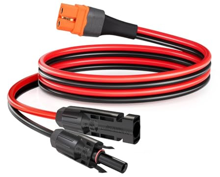ELFCULB Solarkabel kompatibel mit EcoFlow Bluetti 10AWG 1m | Solar-Steckverbinder Solarpanel Adapterkabel aus 5,26mm² verzinntes Kupferkabel für tragbare Powerstation